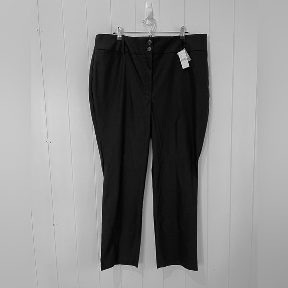Lane Bryant The 4 season Straight high rise pants Women Plus size 22S Black NWT - Picture 1 of 12